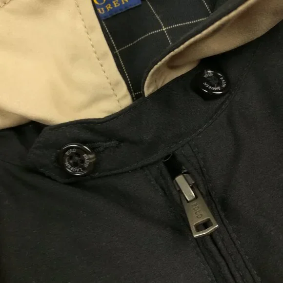 Polo Ralph Lauren Jacket Harrington Full Zip Plaid Lined Black Mens 4XB